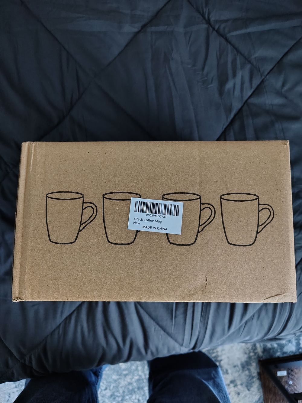 Neutral Brown Ceramic Coffee Mug Set - 4 Pack